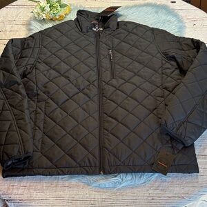 NWT Hawke & Co Diamond Quilted Heritage Jacket in Black sz L